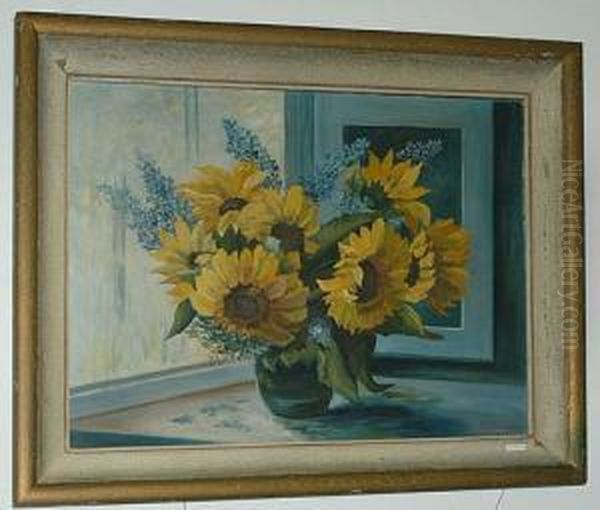 Sonnenblumen. Oil Painting by A. Monnier