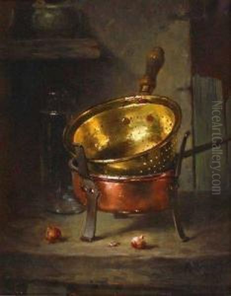 Nature Morte Aux Cuivres Oil Painting by Maurice Louis Monnot