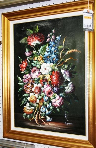 Floral Still Life Oil Painting by Antoine Monnoyer