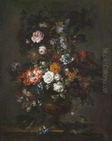 A Still Life Of Flowers Oil Painting by Jean-Baptiste Monnoyer