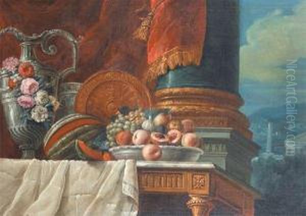 Nature Morte A L'orfevrerie Oil Painting by Monogramme: C.B.