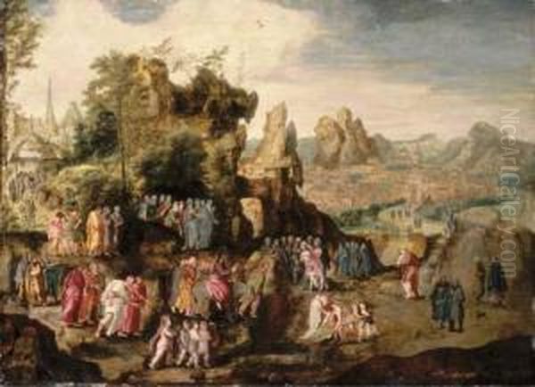 Christ's Entry Into Jerusalem Oil Painting by The Brunswick Monogrammist