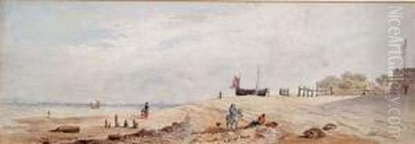 On The Shore At Ryde, Isle Of Wight Oil Painting by Alexander Monro