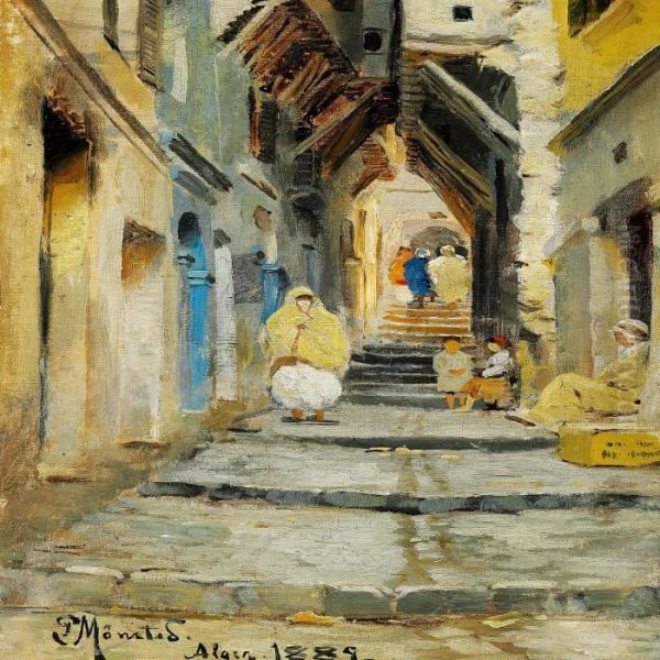 An Alley In Algiers Oil Painting by Peder Mork Monsted