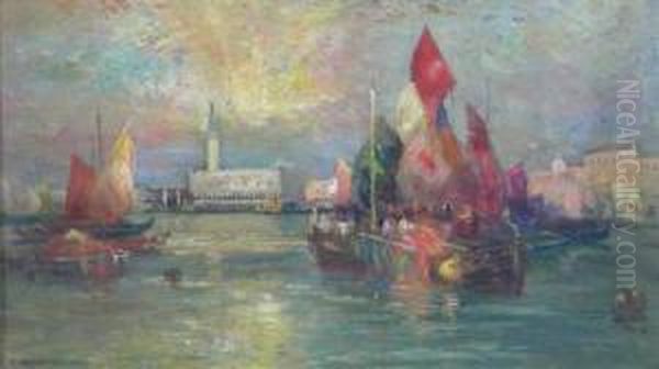 The Doge's Palace From The Bacino, Venice Oil Painting by Clara Montalba