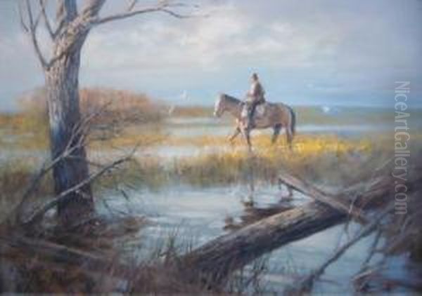 Gaucho Recorriendo Baados Oil Painting by Juan Martines Montanes