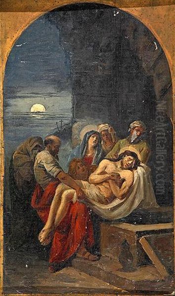 Entierro De Cristo Oil Painting by Bernardino Montanes Perez