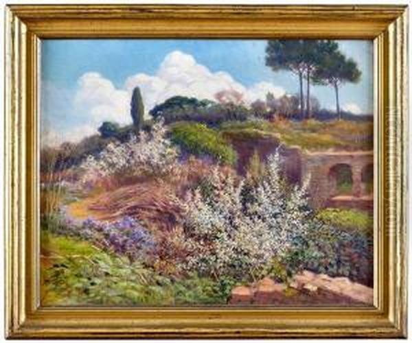 Scorcio Di Villa Adriana Oil Painting by Carlo Montani