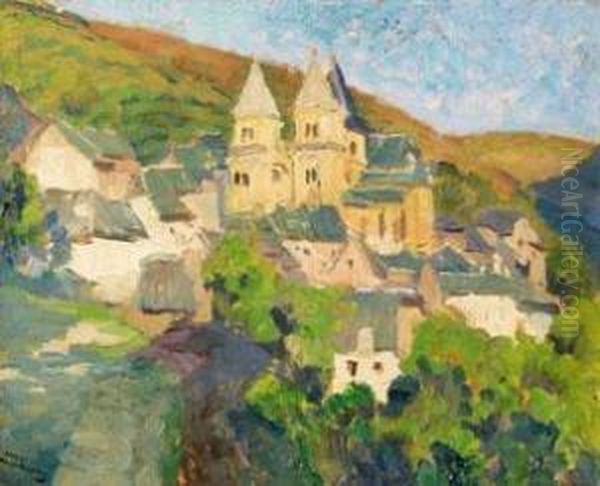 Impressionistische Landschaft Mit Romanischer Kirche by Henri Montassier