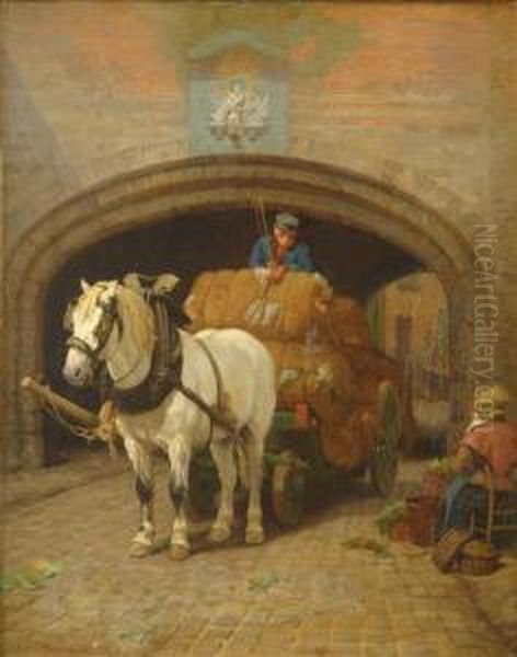 Horse And Cart Oil Painting by Edward Brice Stanley Montefiore