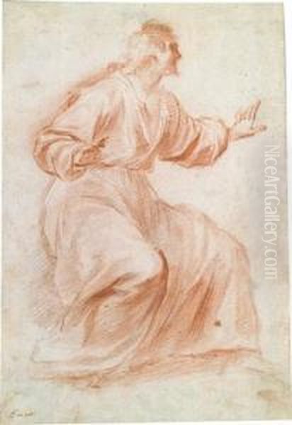 Study Of A Saint Oil Painting by Francesco Montelaticci, Cecco Bravo