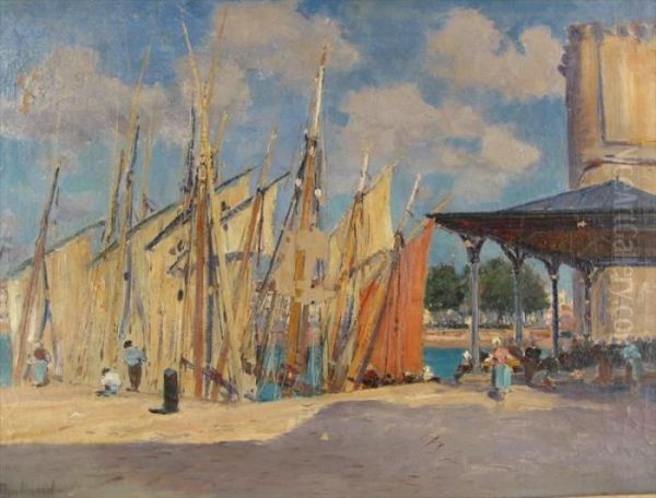 Le Quai De La Rochelle Oil Painting by Frederic Montenard