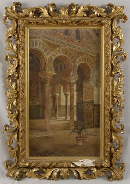 Interior Of Mosque Oil Painting by Julio Montenegro