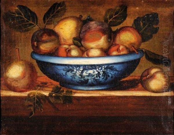 Nature Morte Aux Peches Oil Painting by Octavianus Montfort