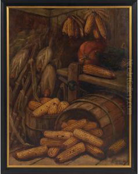 Still Life With Corn Oil Painting by Alfred Montgomery