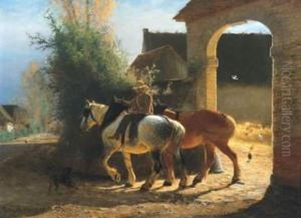 Robianohoeve Te Tervuren Oil Painting by Jules Montigny