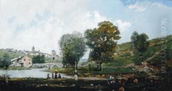 Paesaggio Lionese Oil Painting by Charles Montlevault