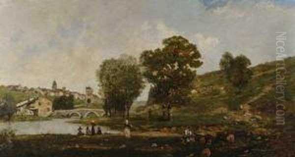 Paysage Du Lyonnais Oil Painting by Charles Montlevault