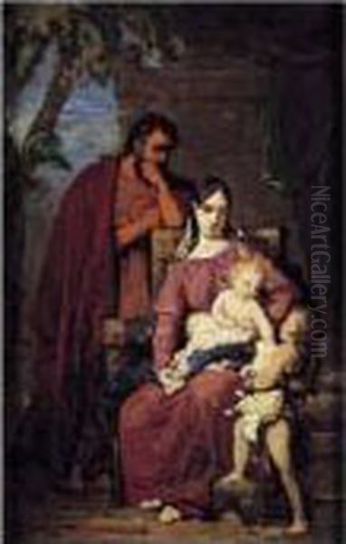 La Sainte Famille Oil Painting by Raymond Auguste Quinsac Monvoisin