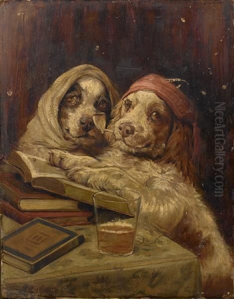 Darby & Joan Oil Painting by Fannie Moody