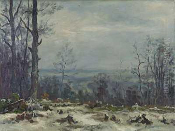 Winterliche Taunuslandschaft Oil Painting by Friedrich W. Mook