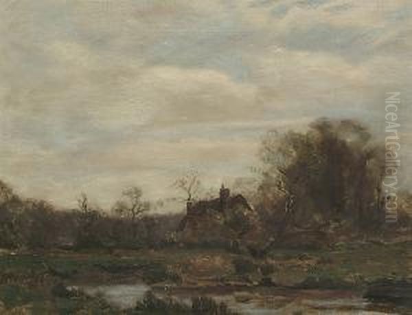 Watersend Near Hatfield Oil Painting by Henry George Moon