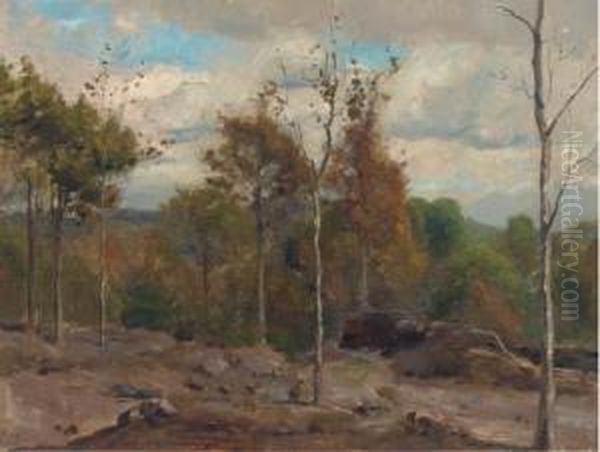 Bushey Wood, After Clearing Of Underwood Oil Painting by Henry George Moon