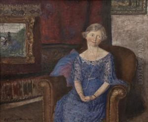 Portrait Of Mrs Tatuni Oil Painting by Robert James Enraght Moony