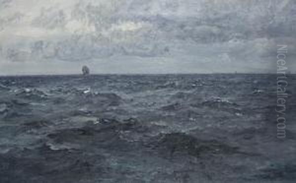 A Grey Day In The Channel Oil Painting by Henry Moore