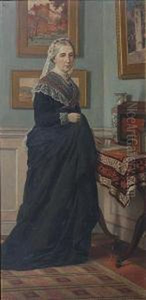 Portrait Of Mrs Simonds Oil Painting by John Collingham Moore