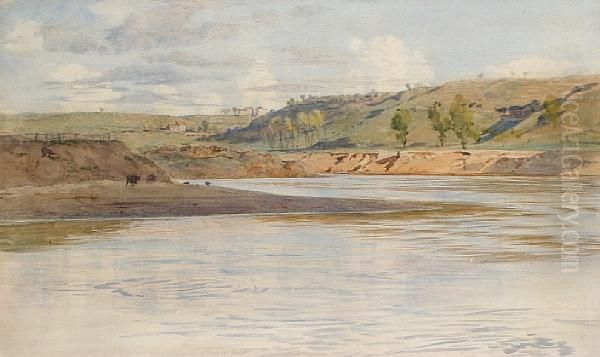 On The Tiber Oil Painting by John Collingham Moore