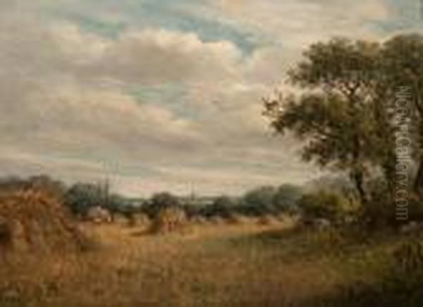 Harvest Scene Oil Painting by John Moore Of Ipswich