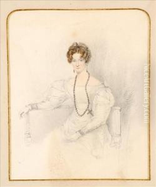 Portrait Of A Lady Oil Painting by W Moore