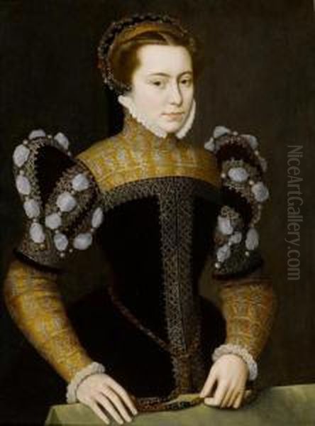 Portrait Of A Lady, Probably Margarethe Of Parma Oil Painting by Giacomo Antonio Moro