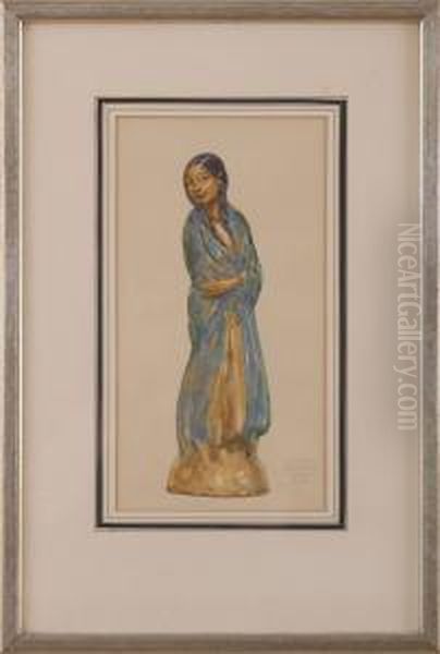 Figurine Of A Young Maiden Oil Painting by Francis Luis Mora