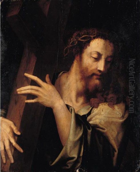 Christ Carrying The Cross Oil Painting by E. Morales