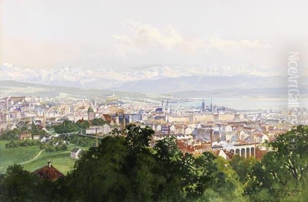 Zurich. Oil Painting by Willy Moralt