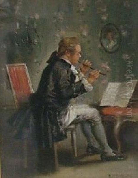 The Musician Oil Painting by Edward Percy Moran