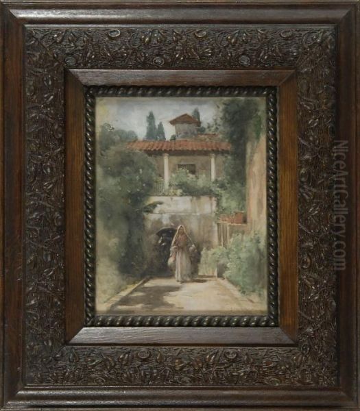 European Villa Oil Painting by Edward Percy Moran