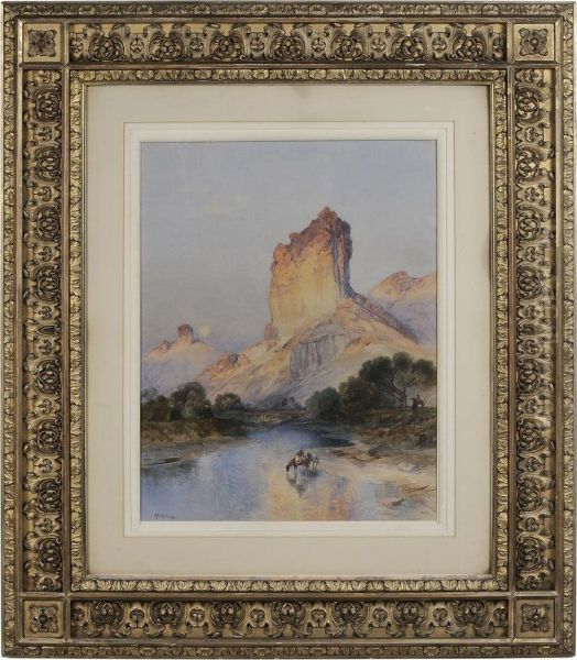 Cliffs Of Green River Oil Painting by Thomas Moran