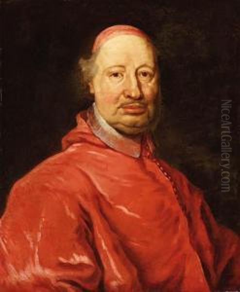 Portrait Of Cardinal Fernando Nuzzi, Bust Length Oil Painting by Giovanni Maria Morandi