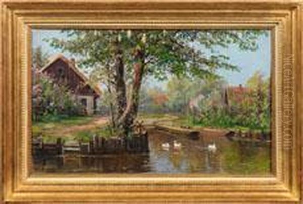 Fruhling Im Spreewald Oil Painting by Otto Max Bruno Moras