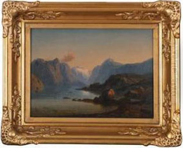 Landskap Oil Painting by Gustaf Adolf Mordt