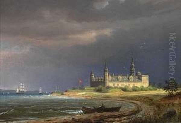 Fra Kronborg Slott I Danmark Oil Painting by Gustaf Adolf Mordt