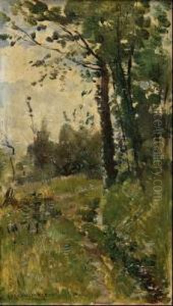 Paisaje Con Arboles Oil Painting by Adrien Moreau