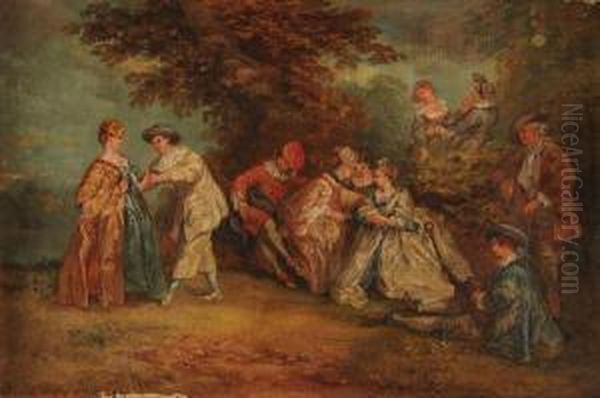 Scena Galante Oil Painting by Charles Moreau