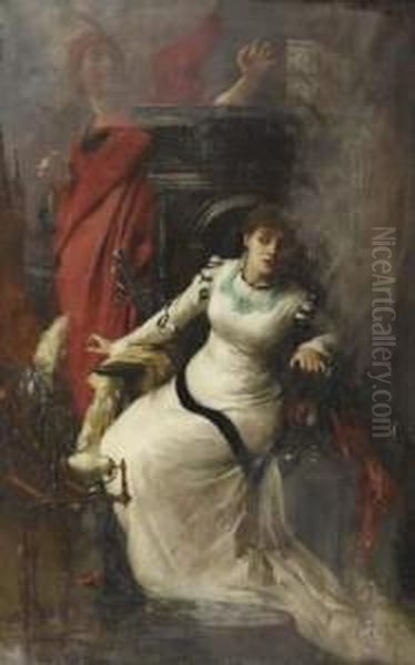 Faust Et Marguerite Oil Painting by Georges Moreau de Tours