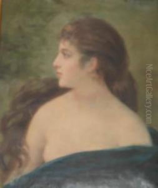 Jeune Femme En Buste Oil Painting by E. Moreau