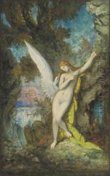 Leda Et Le Cygne Oil Painting by Gustave Moreau