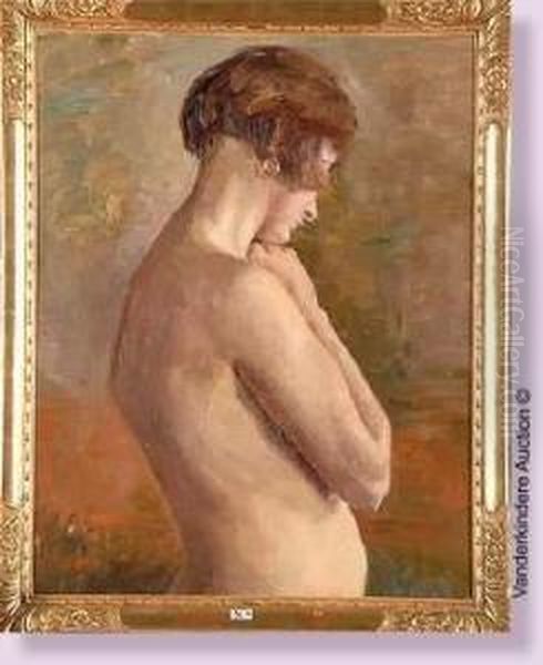 Femme Nue De Profil Oil Painting by Henri Moreau